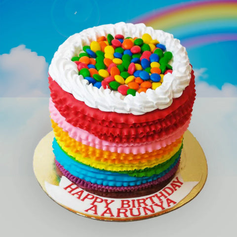 Rainbow Colours Gems Theme Cake