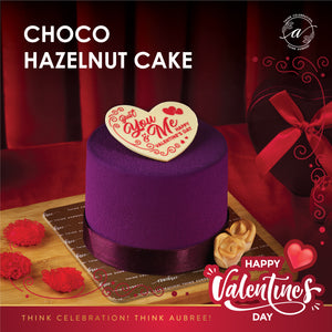 Valentine Choco Hazelnut Cake - Eggless