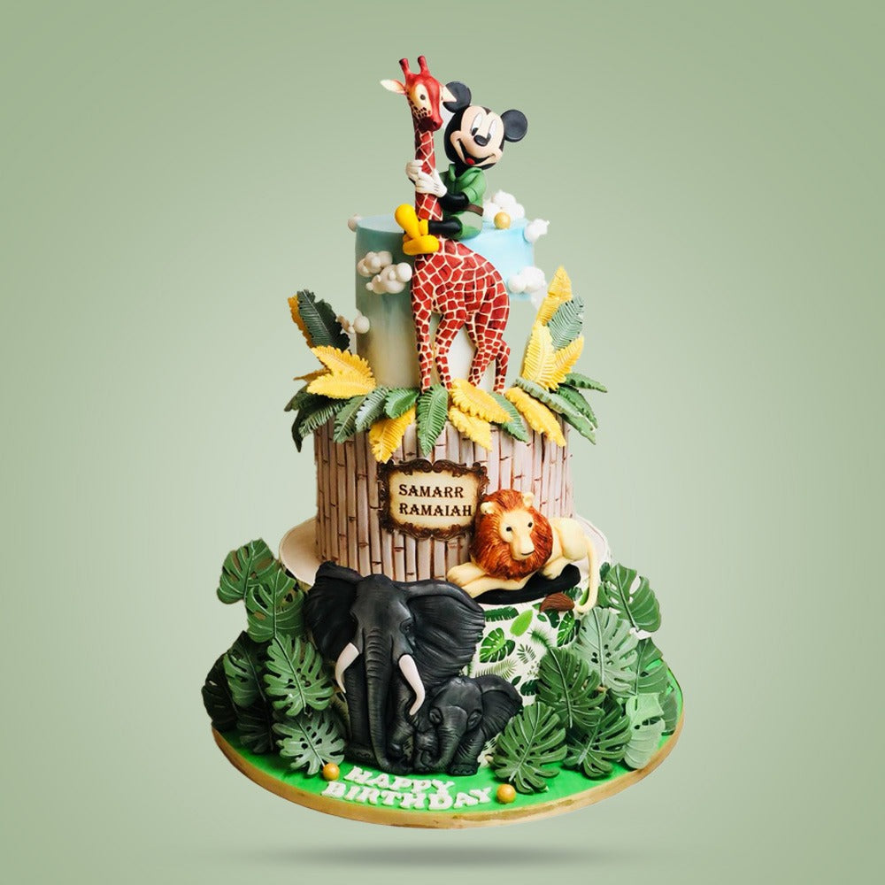 Roaring Safari Jungle Theme Cake