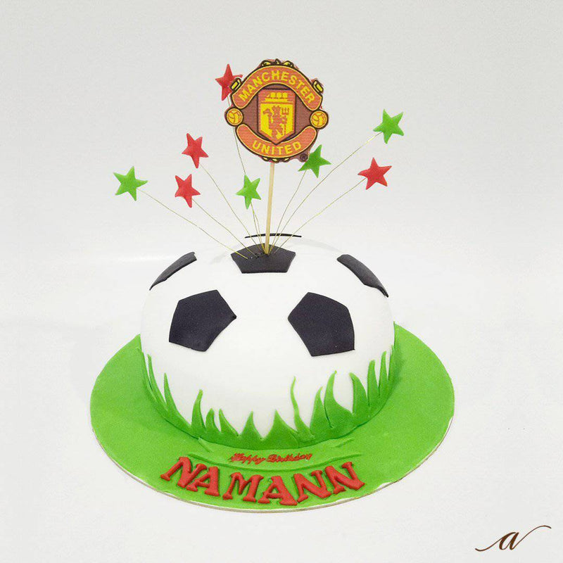 Manchester United FC Black & Gold Drip Cake - Mr Bakey