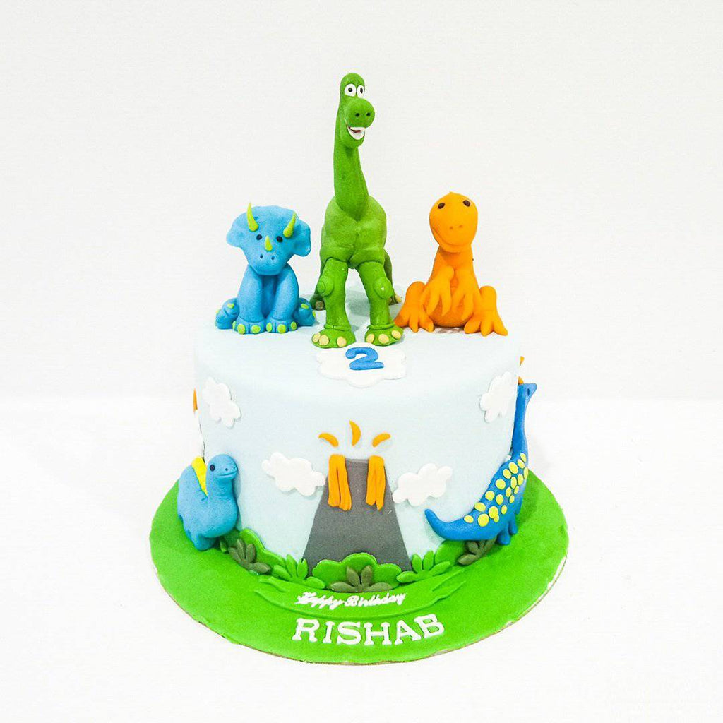 Tricolour Dinosaur Cake