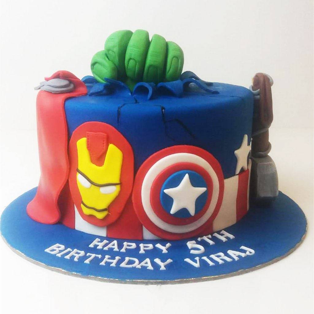 Order Captain America Fondant Cake Online, Price Rs.1800 | FlowerAura
