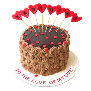 Chocolate cake with hearts Cake