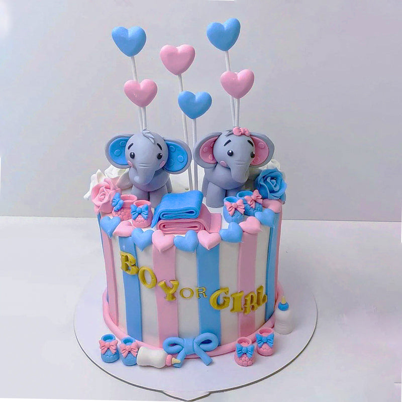Girl/Boy twins first birthday cake - YouTube