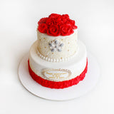 Red Rose Anniversary Cake