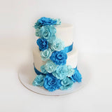 White Rose Floral Celebration Cake