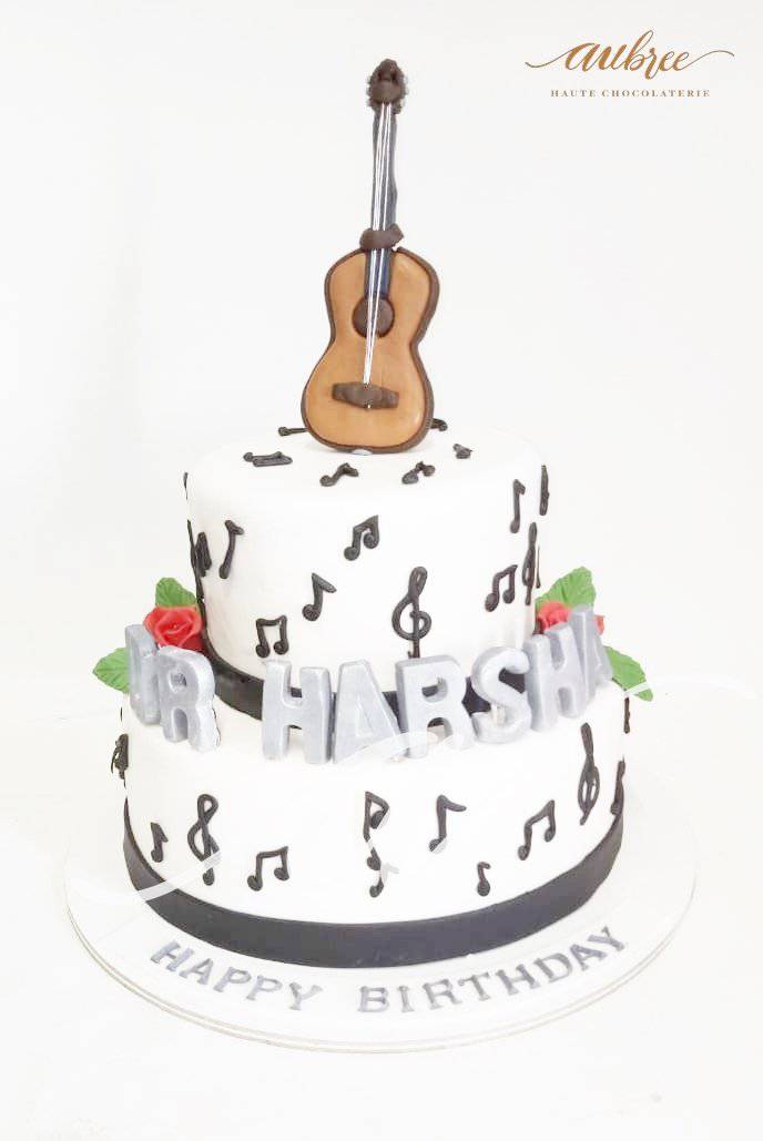 Guitar Theme Two Tier Birthday Cake For Boys 169 - Cake Square Chennai |  Cake Shop in Chennai