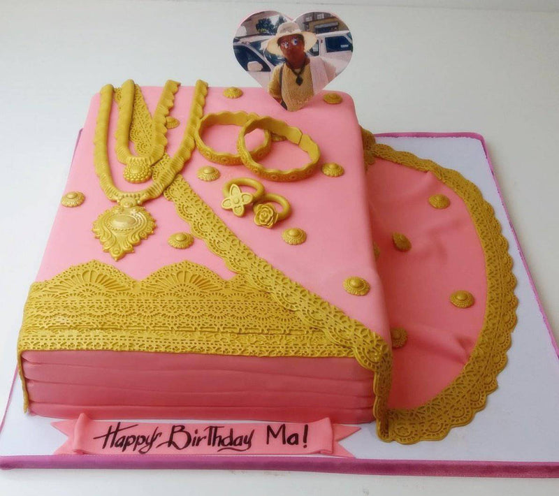 Half Saree Function Theme Fondant Cake (8 kg) - send Fondant Cakes (  Hyderabad Exclusives) to India, Hyderabad | Us2guntur