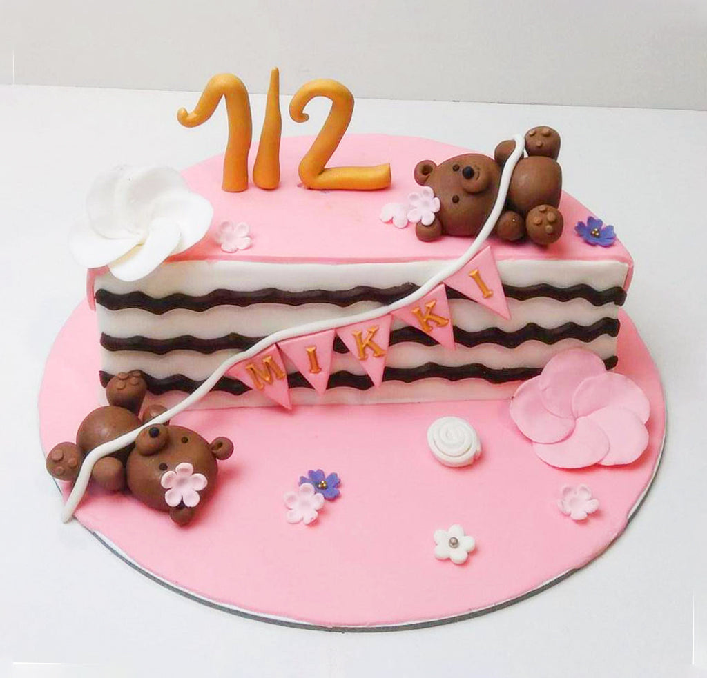 Half Birthday with Elephant Cake | Half birthday cake | 6 month birthday  cake – Liliyum Patisserie & Cafe