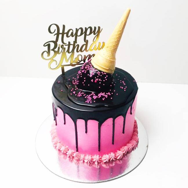 Beauty In Pink Chocolate Cake - Luv Flower & Cake