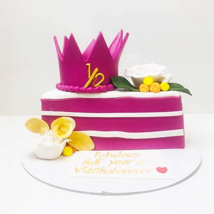 momsbakezone Anniversary cake| Half year Birthday Cake| 6 months birthday  cake|बर्थडे केक| - YouTube