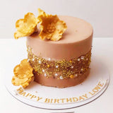 Floral Golden Pearls Cake