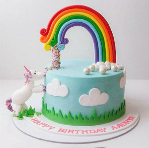 Unicorn Playing Cake