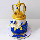 Floral Golden Crown Cake