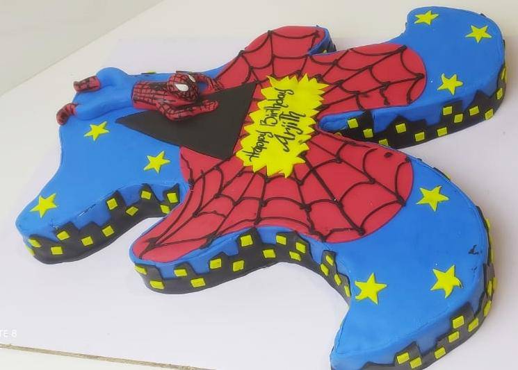 Superhero A alphabet Cake