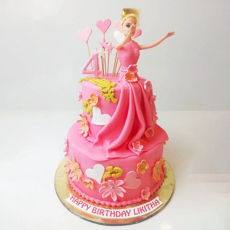 Barbie Cake - my first attempt on making a barbie cake, using dolly varden  tin, im open to any suggestions as… | Barbie cake, Barbie doll cakes, Pink  birthday cakes