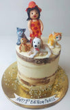 Cute Girl With Pets Theme Cake