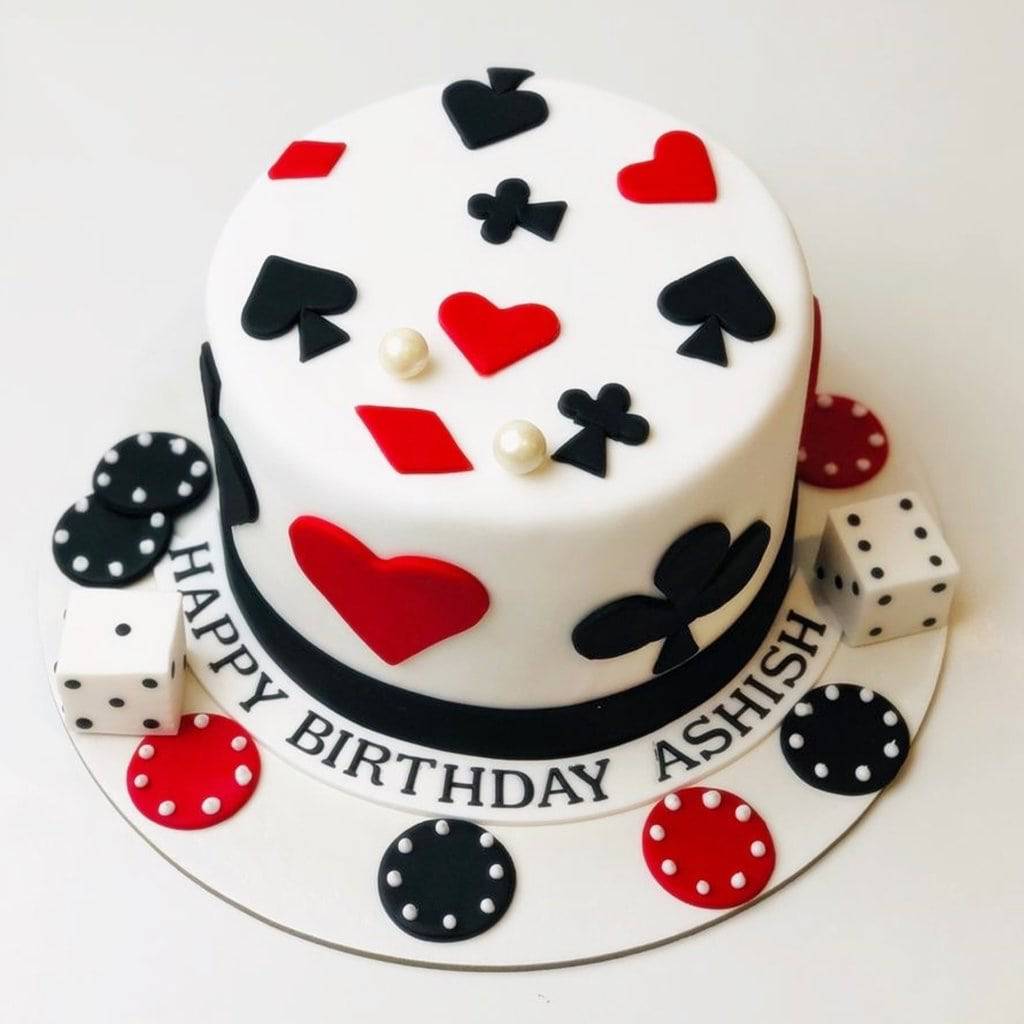 Poker Birthday Cake - Decorated Cake by David Mason - CakesDecor