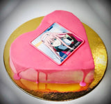 Pink Heart Image Print  Cake