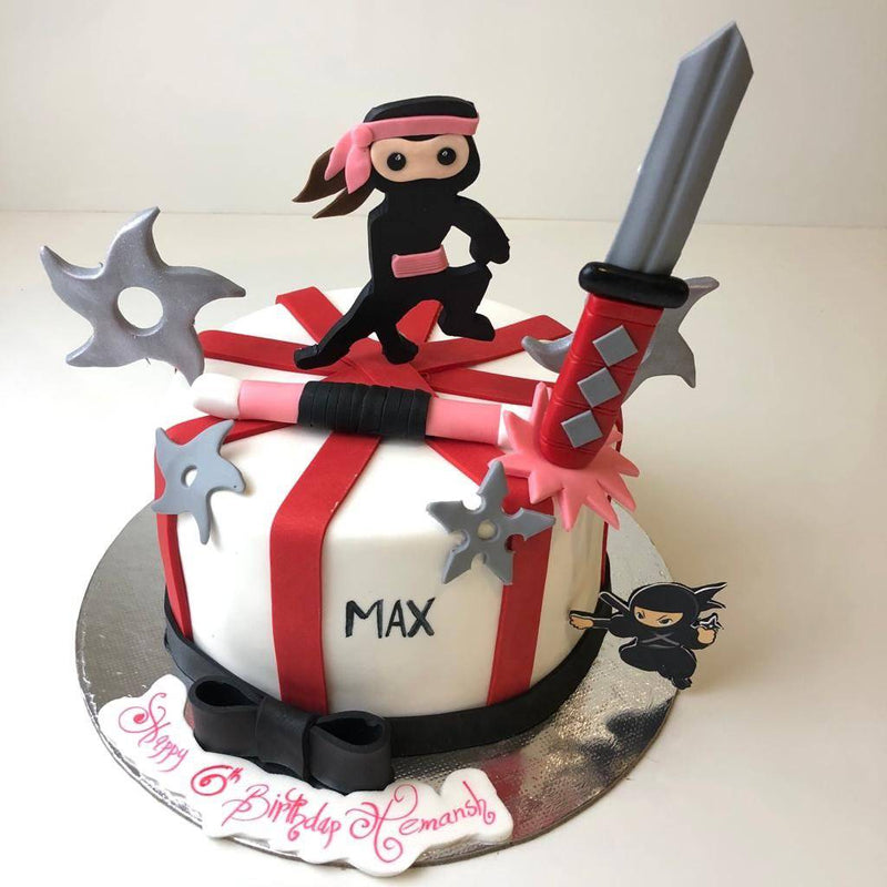 Amazon.com: Ninja Happy Birthday Cake Topper Black Red Karate Kung Fu  Warriors Birthday Cake Decoration Ninja Anime Theme Party Birthday Supplies  for Boys Kids : Grocery & Gourmet Food