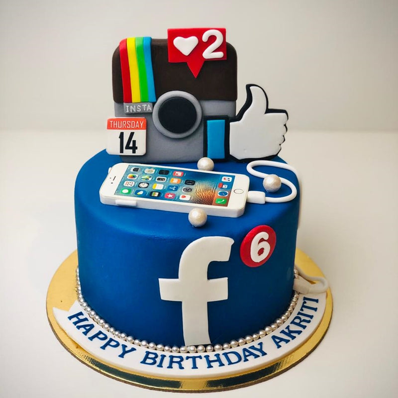Social Media Theme Cake Designs & Images