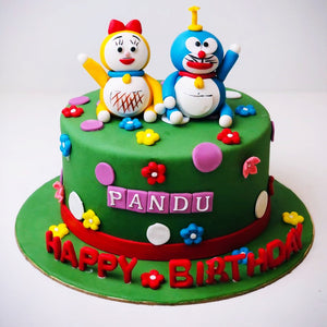 Doraemon and Dorami Theme Cake
