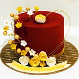 Golden Rose Anniversary Cake