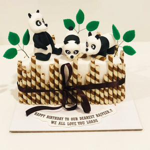 Panda Theme Half Birthday Cake