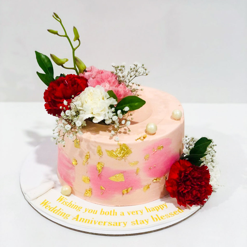 Happy Anniversary Acrylic Cake Topper Colorful Flowers Cake Topper  Celebrate Wedding Anniversary Party Cake Decoration Supplies