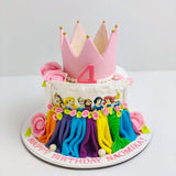 Snow Dolls Crown Theme Cake
