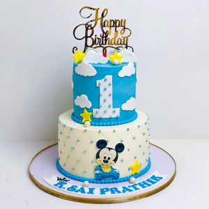 Baby Mickey Two Tier Cake