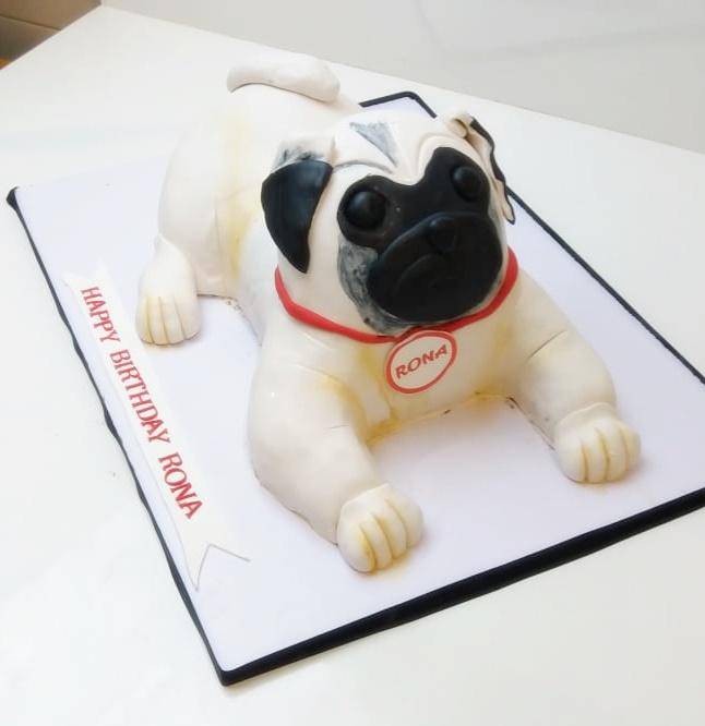 pug cake that gets cut in front of dog｜TikTok Search