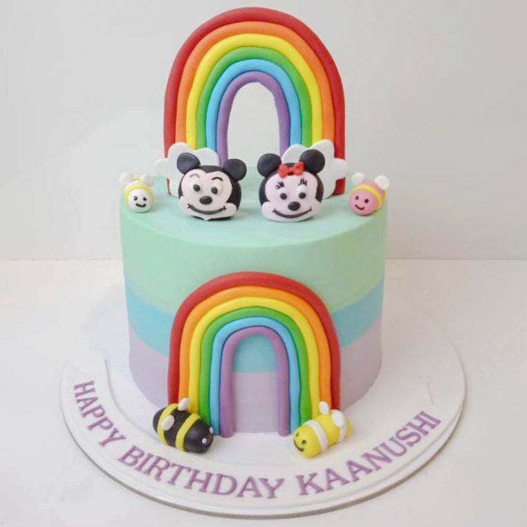 Unicorn Rainbow Theme Cake | bakehoney.com